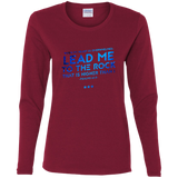 Bible Verse Ladies' Cotton Long Sleeve T-Shirt - "Psalm 61:2" Design 12 - Meditate Healing Christian Store