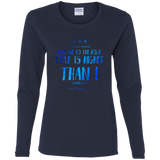 Bible Verse Ladies' Cotton Long Sleeve T-Shirt - "Psalm 61:2" Design 11 - Meditate Healing Christian Store