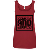 Bible Verses Ladies' 100% Ringspun Cotton Tank Top - "Psalm 119:105" Design 12 (Black Font) - Meditate Healing Christian Store