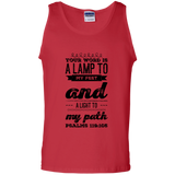 Bible Verse Men 100% Cotton Tank Top - "Psalm 119:105" Design 17 (Black Font) - Meditate Healing Christian Store