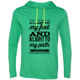 Bible Verse Men Long Sleeve T-Shirt Hoodie - "Psalm 119:105" Design 15 (Black Font) - Meditate Healing Christian Store