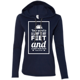 Bible Verse Ladies' Long Sleeve T-Shirt Hoodie - "Psalm 119:105" Design 2 (White Font) - Meditate Healing Christian Store