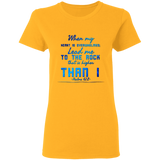 Bible Verses Ladies' 5.3 oz. T-Shirt - "Psalm 61:2" Design 6 - Meditate Healing Christian Store