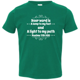 Bible Verse Toddler Jersey T-Shirt - "Psalm 119:105" Design 1 (White Font) - Meditate Healing Christian Store