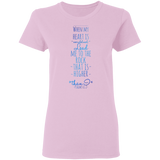 Bible Verses Ladies' 5.3 oz. T-Shirt - "Psalm 61:2" Design 2 - Meditate Healing Christian Store