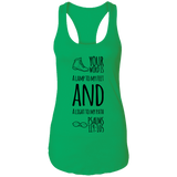 Bible Verses Ladies Ideal Racerback Tank - "Psalm 119:105" Design 20 (Black Font) - Meditate Healing Christian Store
