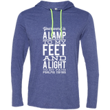 Bible Verse Men Long Sleeve T-Shirt Hoodie - "Psalm 119:105" Design 4 (White Font) - Meditate Healing Christian Store