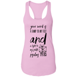 Bible Verses Ladies Ideal Racerback Tank - "Psalm 119:105" Design 18 (Black Font) - Meditate Healing Christian Store