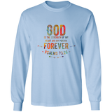 Bible Verse Long Sleeve Ultra Cotton T-Shirt - "Psalm 73:26" Design 1 - Meditate Healing Christian Store