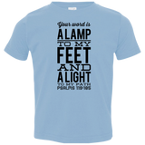 Bible Verse Toddler Jersey T-Shirt - "Psalm 119:105" Design 4 (Black Font) - Meditate Healing Christian Store