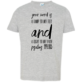 Bible Verse Toddler Jersey T-Shirt - "Psalm 119:105" Design 9 (Black Font) - Meditate Healing Christian Store
