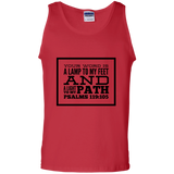 Bible Verse Men 100% Cotton Tank Top - "Psalm 119:105" Design 13 (Black Font) - Meditate Healing Christian Store