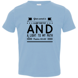 Bible Verse Toddler Jersey T-Shirt - "Psalm 119:105" Design 14 (Black Font) - Meditate Healing Christian Store