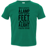 Bible Verse Toddler Jersey T-Shirt - "Psalm 119:105" Design 4 (Black Font) - Meditate Healing Christian Store