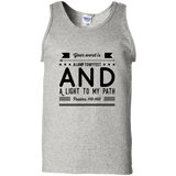Bible Verse Men 100% Cotton Tank Top - "Psalm 119:105" Design 14 (Black Font) - Meditate Healing Christian Store
