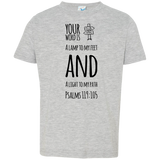 Bible Verse Toddler Jersey T-Shirt - "Psalm 119:105" Design 19 (Black Font) - Meditate Healing Christian Store