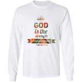 Bible Verse Long Sleeve Ultra Cotton T-Shirt - "Psalm 73:26" Design 2 - Meditate Healing Christian Store