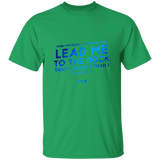 Bible Verse Men 5.3 oz. T-Shirt - "Psalm 61:2" Design 12 - Meditate Healing Christian Store