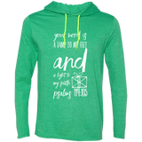 Bible Verse Men Long Sleeve T-Shirt Hoodie - "Psalm 119:105" Design 18 (White Font) - Meditate Healing Christian Store