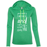 Bible Verse Ladies' Long Sleeve T-Shirt Hoodie - "Psalm 119:105" Design 18 (White Font) - Meditate Healing Christian Store