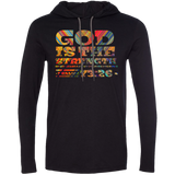 Bible Verse Men Long Sleeve T-Shirt Hoodie - "Psalm 73:26" Design 3 - Meditate Healing Christian Store