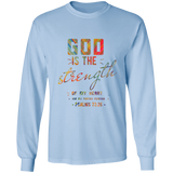 Bible Verse Long Sleeve Ultra Cotton T-Shirt - "Psalm 73:26" Design 6 - Meditate Healing Christian Store