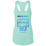 Bible Verses Ladies Ideal Racerback Tank - "Psalm 61:2" Design 5 - Meditate Healing Christian Store