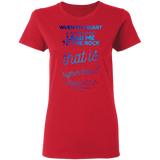 Bible Verses Ladies' 5.3 oz. T-Shirt - "Psalm 61:2" Design 18 - Meditate Healing Christian Store