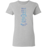 Bible Verses Ladies' 5.3 oz. T-Shirt - "Psalm 61:2" Design 2 - Meditate Healing Christian Store