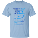 Bible Verse Men 5.3 oz. T-Shirt - "Psalm 61:2" Design 18 - Meditate Healing Christian Store
