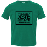 Bible Verse Toddler Jersey T-Shirt - "Psalm 119:105" Design 13 (Black Font) - Meditate Healing Christian Store