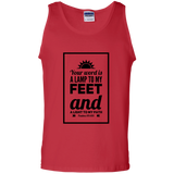 Bible Verse Men 100% Cotton Tank Top - "Psalm 119:105" Design 2 (Black Font) - Meditate Healing Christian Store