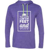 Bible Verse Men Long Sleeve T-Shirt Hoodie - "Psalm 119:105" Design 2 (White Font) - Meditate Healing Christian Store