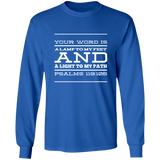 Bible Verse Long Shirt Ultra Cotton T-Shirt - "Psalm 119:105" Design 11 (White Font) - Meditate Healing Christian Store