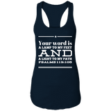 Bible Verse Ladies Ideal Racerback Tank - "Psalm 119:105" Design 10 (White Font) - Meditate Healing Christian Store