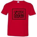 Bible Verse Toddler Jersey T-Shirt - "Psalm 119:105" Design 13 (Black Font) - Meditate Healing Christian Store