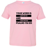 Bible Verse Toddler Jersey T-Shirt - "Psalm 119:105" Design 21 (Black Font) - Meditate Healing Christian Store