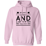 Bible Verse Men G185 Pullover Hoodie 8 oz. - Your Word Is Light To My Path ~Psalm 119:105~ Design 14