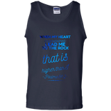Bible Verse Men 100% Cotton Tank Top - "Psalm 61:2" Design 18 - Meditate Healing Christian Store