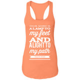 Bible Verse Ladies Ideal Racerback Tank - "Psalm 119:105" Design 15 (White Font) - Meditate Healing Christian Store