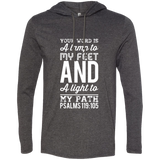 Bible Verse Men Long Sleeve T-Shirt Hoodie - "Psalm 119:105" Design 3 (White Font) - Meditate Healing Christian Store