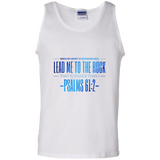 Bible Verse Men 100% Cotton Tank Top - "Psalm 61:2" Design 4 - Meditate Healing Christian Store