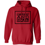 Bible Verse Men G185 Pullover Hoodie 8 oz. - Your Word Is Light To My Path ~Psalm 119:105~ Design 13
