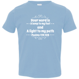 Bible Verse Toddler Jersey T-Shirt - "Psalm 119:105" Design 1 (White Font) - Meditate Healing Christian Store
