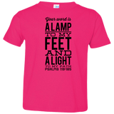 Bible Verse Toddler Jersey T-Shirt - "Psalm 119:105" Design 4 (Black Font) - Meditate Healing Christian Store