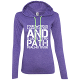 Bible Verse Ladies' Long Sleeve T-Shirt Hoodie - "Psalm 119:105" Design 7 (White Font) - Meditate Healing Christian Store