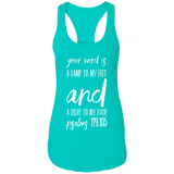 Bible Verse Ladies Ideal Racerback Tank - "Psalm 119:105" Design 9 (White Font) - Meditate Healing Christian Store