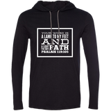 Bible Verse Men Long Sleeve T-Shirt Hoodie - "Psalm 119:105" Design 13 (White Font) - Meditate Healing Christian Store