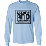 Bible Verse Long Sleeve  Ultra Cotton T-Shirt - "Psalm 119:105" Design 12 (Black Font) - Meditate Healing Christian Store