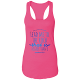 Bible Verses Ladies Ideal Racerback Tank - "Psalm 61:2" Design 7 - Meditate Healing Christian Store